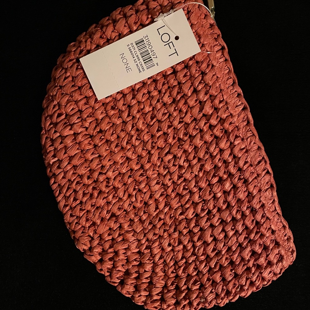 Ann Taylor LOFT Raffia Clutch